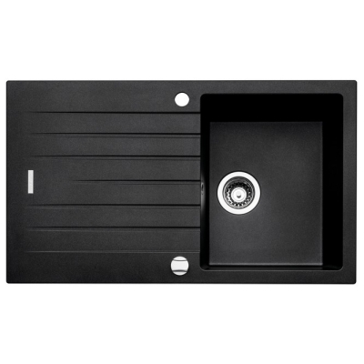 Naber set of built-in basins, composite, Angola 100, including Gramix 1 high-pressure fitting, granite nero, 1106101