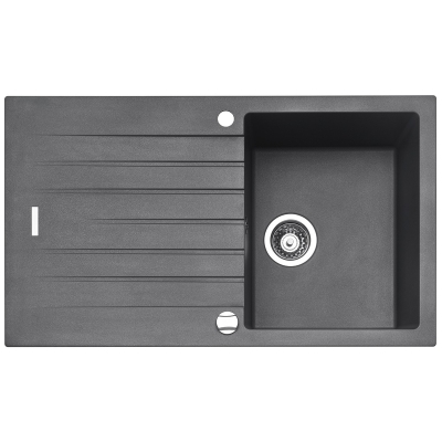 Naber set of built-in basins, composite, Angola 100, including Gramix 1 high-pressure fitting, granite metallico, 1106103