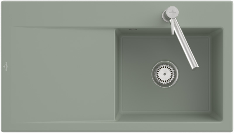 Villeroy &amp; Boch Subway Style 50, color R8 Morning Green, Premiumline, basin on the right