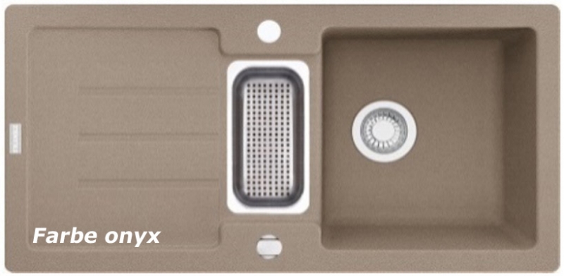 Franke Strata STG 651-86 Fragranit DuraKleen Plus, strainer basket stopper, color onyx, 114.0338.205