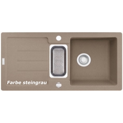 Franke Strata STG 651-86 Fragranit DuraKleen Plus, strainer basket stopper, color stone gray, 114.0338.326