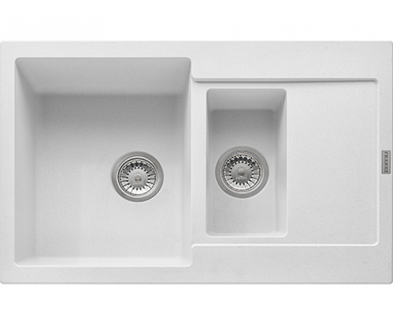 Franke Maris MRG 651-78 Fragranit+, push button valve, color Glacier, 114.0477.303