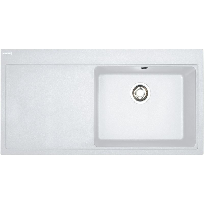 Franke Mythos MTG 611-100 Fragranit DuraKleen Plus, basin on the right, color Glacier, 114.0477.021