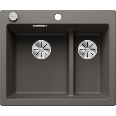 Blanco Pleon 6 Split built-in sink, Silgranit, color volcano gray, 527322