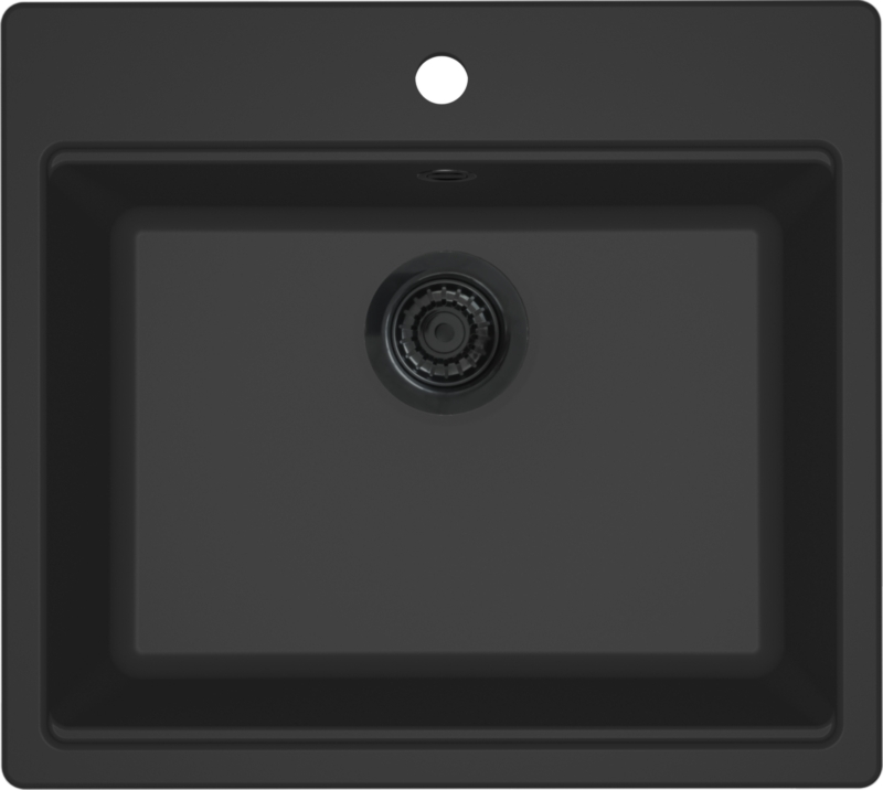 Reginox Florence 50, встраиваемая гранитная мойка, под смеситель, цвет черный неро, R40348