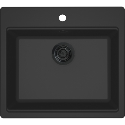 Reginox Florence 50, built-in granite sink, tap hole bank, color nero black, R40348