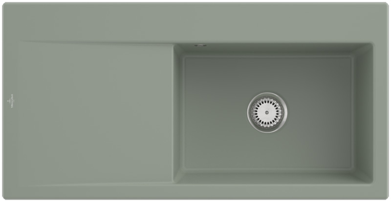 Villeroy &amp; Boch Subway Style 60, color R8 Morning Green, Premiumline, basin on the right