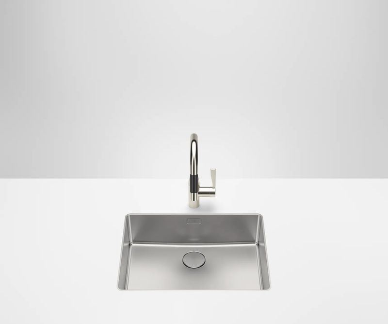 Установка Dornbracht на одну раковину, накладная или заподлицо, матовая нержавеющая сталь, 55 x 40 см, 38551004-86