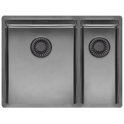 Reginox New York 34 x 40 + 18 x 40, stainless steel sink, color gun metal II, R39205