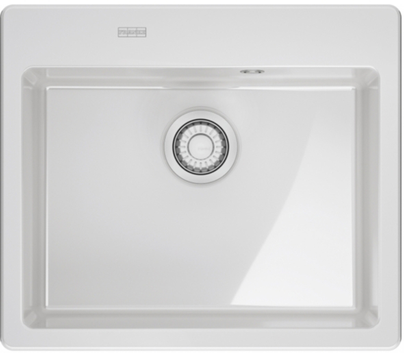Franke Mythos X MYK 610-52 A, Fraceram ceramic sink, color Glacier glossy, 124.0747.163