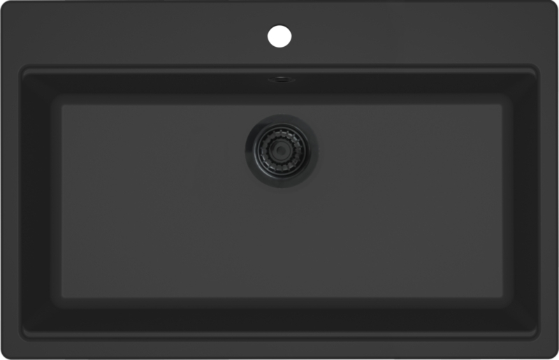 Reginox Florence 72, sisseehitatud graniidist valamu, kraaniaugu pank, värvus nero must, R40355