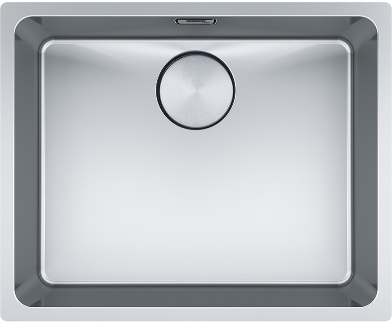 Мойка Franke Mythos MYX 110-50, встраиваемая под столешницу, нержавеющая сталь, встроенный слив, кнопочный клапан, 122.0622.698