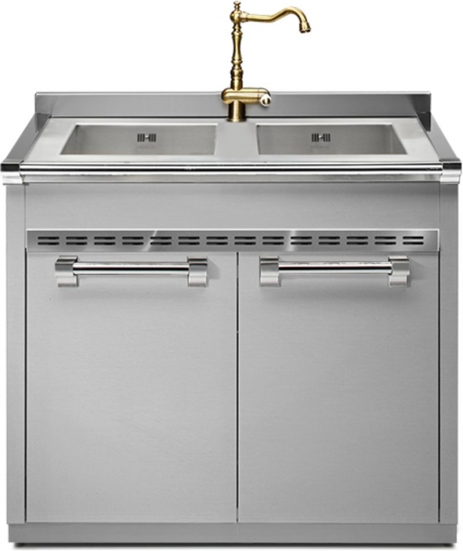 Стальная модульная система Ascot, модуль мойки, 90 см, нержавеющая сталь, A9S-L2SS, с гарантией 5 лет!