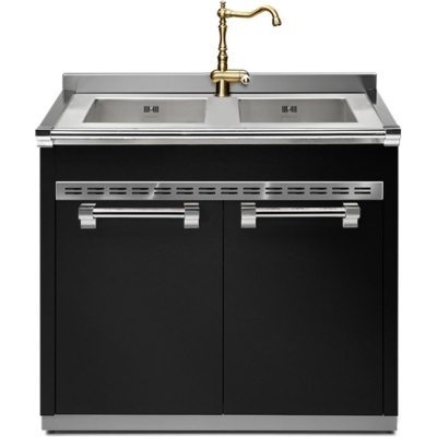 Стальная модульная система Ascot, модуль мойки, 90 см, Nero, A9S-L2BA, с гарантией 5 лет!