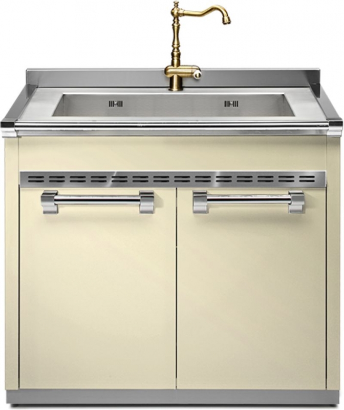 Стальная модульная система Ascot, модуль мойки, 90 см, Crema, A9S-L1GCR, с гарантией 5 лет!