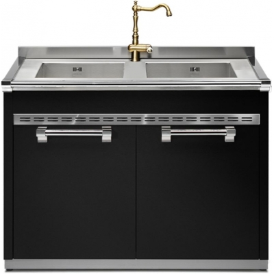 Steel Ascot Modular System, sink module, 120 cm, Nero, A12S-L2BA, with 5 year guarantee!