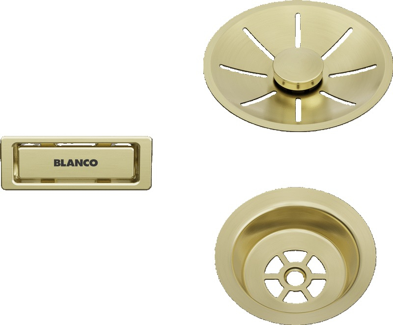 Blanco, drain/overflow set for single basins, satin gold, 203476