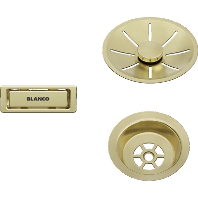 Blanco, drain/overflow set for single basins, satin gold, 203476