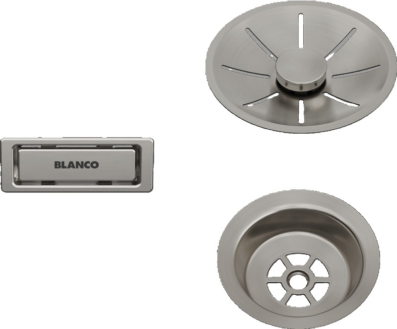 Blanco, äravoolu-/ülevoolukomplekt üksikutele valamutele, satiinplaatina, 207406