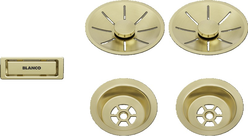 Blanco, prügi- ja ülevoolukomplekt topeltvalamutele, satiinkuld, 203477