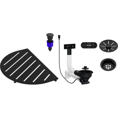 Blanco drain set, bundle of Oovalon components, matt black, 527994
