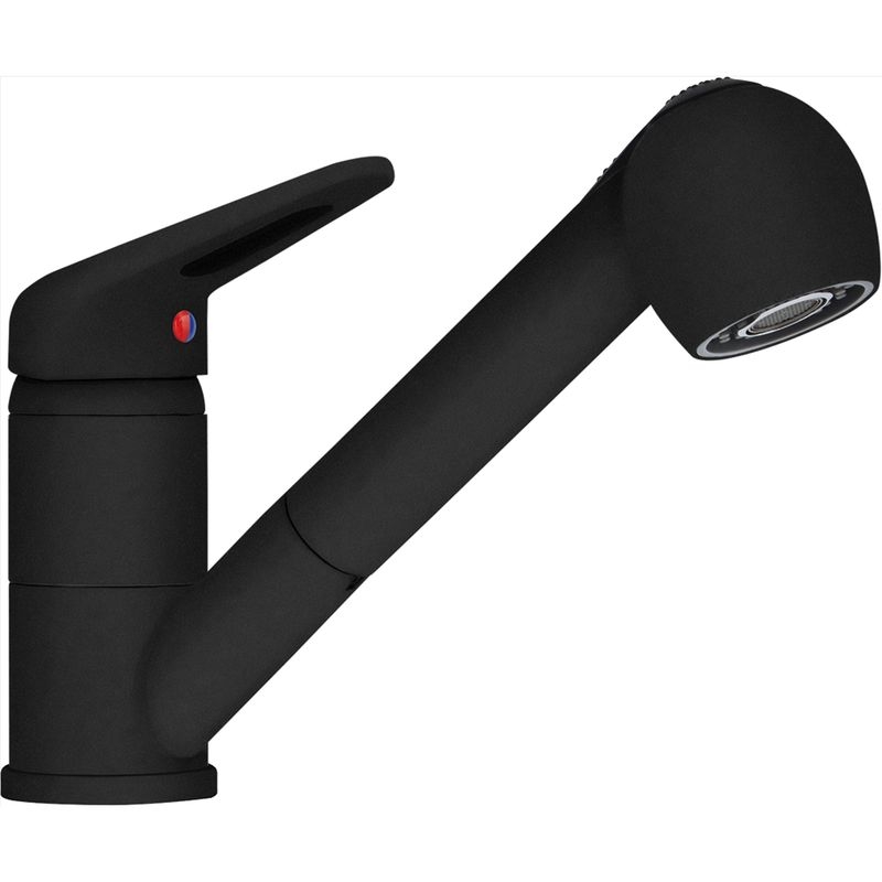 Franke Novara-Plus single lever mixer, high-pressure pull spout and shower head, matt black, 115.0659.840