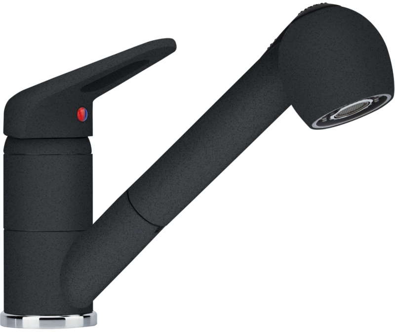 Franke Novara-Plus single lever mixer, high-pressure pull spout and shower head, Onyx, 115.0470.675