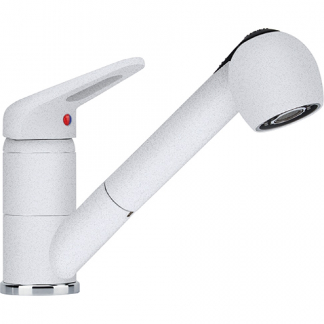 Franke Novara-Plus single lever mixer, high pressure pull spout and shower head, Glacier, 115.0470.669