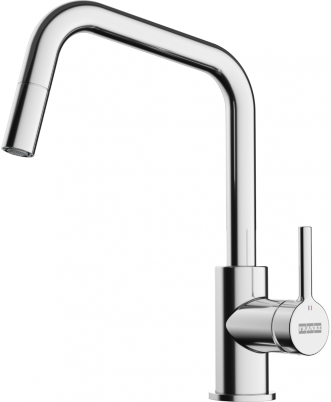 Franke Lina U single lever mixer, high pressure pull spout, chrome, 115.0728.476