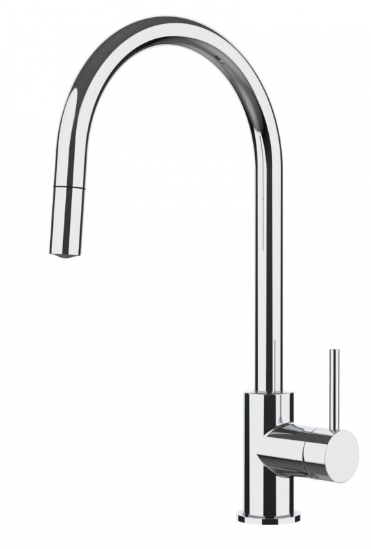Systemceram KeraDomo FRESH, single lever mixer with pull spout, high pressure, 10011, color chrome