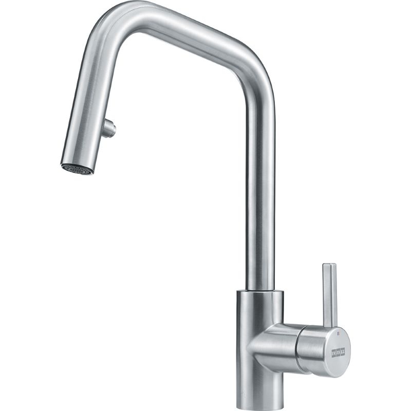 Franke Kubus single lever mixer, high pressure pull spout, stainless steel, 115.0529.207