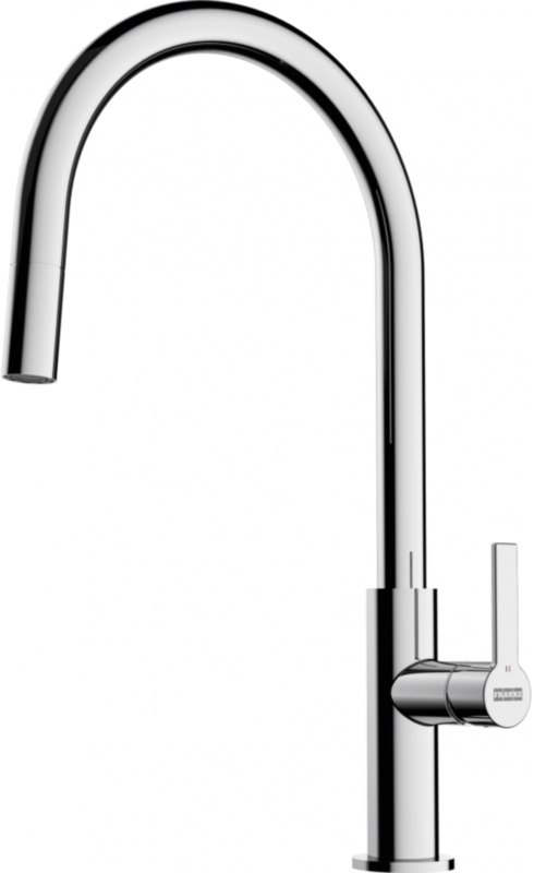 Franke Maris Slim J single lever mixer, high pressure pull spout, chrome, 115.0728.388
