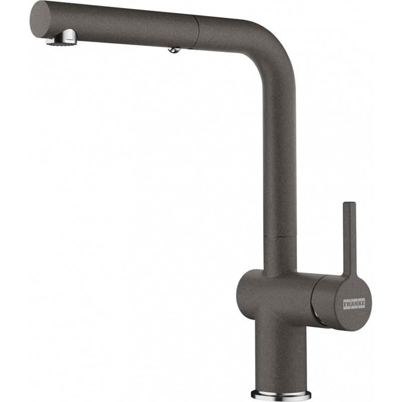 Franke Active L pull spout single lever mixer, high pressure, slate gray, 115.0721.464