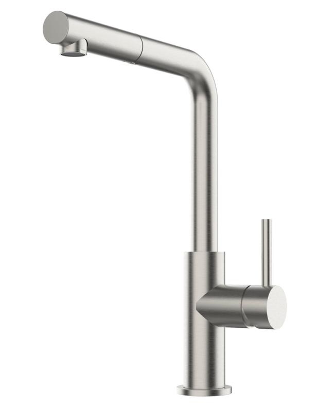 Systemceram KeraDomo SKIVA, ühe hoovaga segisti tõmbetilaga, kõrgsurve, 10041, tahke roostevaba teras