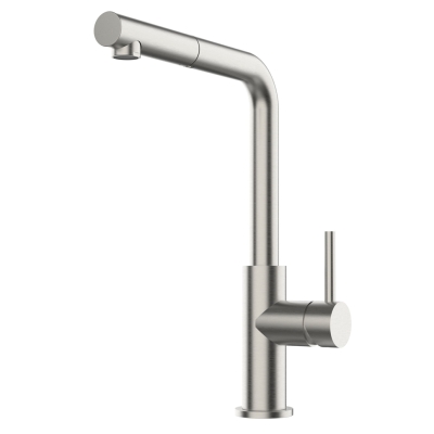 Systemceram KeraDomo SKIVA, ühe hoovaga segisti tõmbetilaga, kõrgsurve, 10041, tahke roostevaba teras