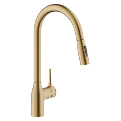 Üheosaline Systemceram KeraDomo MANIA SOFT, ühe hoovaga segisti tõmbetilaga, kõrgsurve, 10449, värvus matt kuld