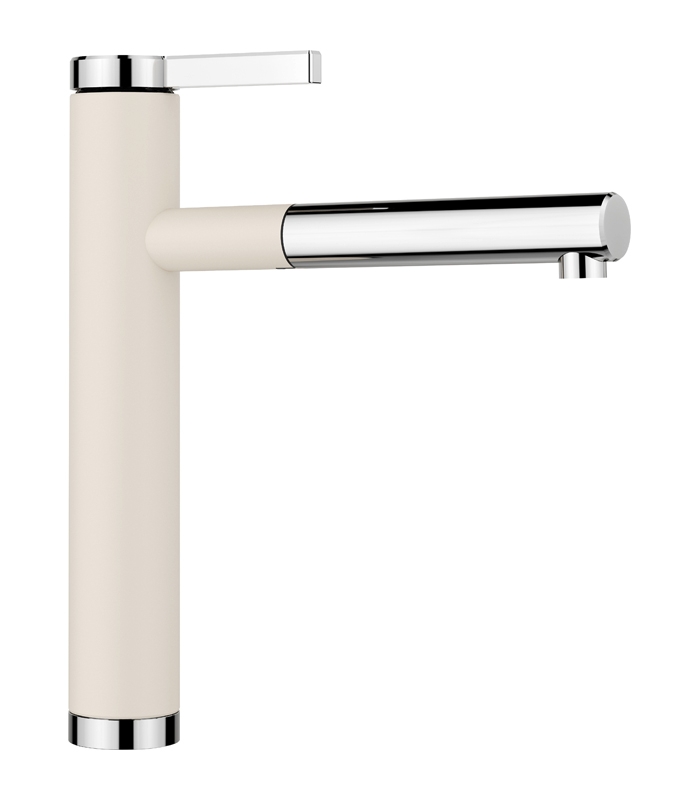 Single piece Blanco Linee-S Silgranit look, color soft white/chrome, 526957