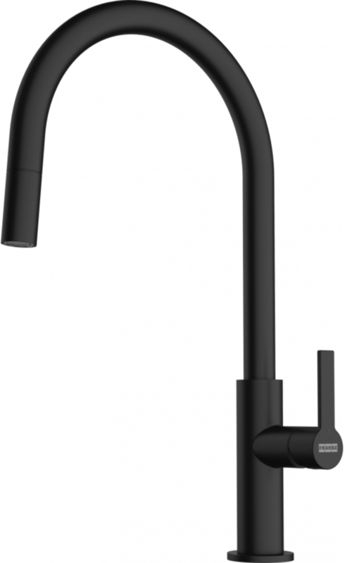 Смеситель Franke Maris Slim J, однорычажный, излив высокого давления, черный матовый, 115.0728.389