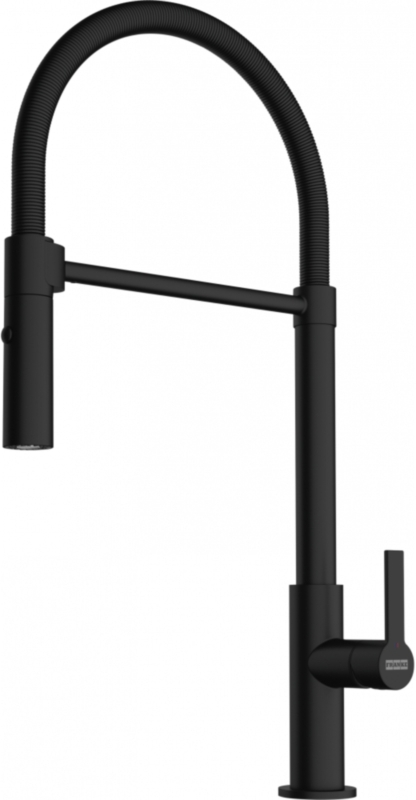 Franke Maris Slim Semi-Pro single lever mixer, high pressure pull spout, matt black, 115.0728.396