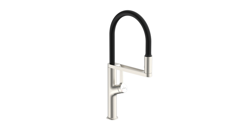 Naber Aria, stainless steel color, high pressure, pull spout, single lever mixer, 5021315