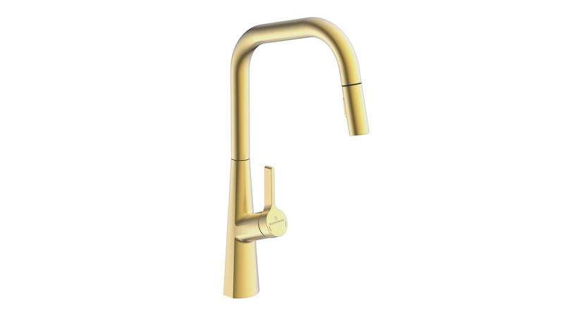 Naber Kristea, brushed gold, high pressure, pull spout, single lever mixer, 5021321