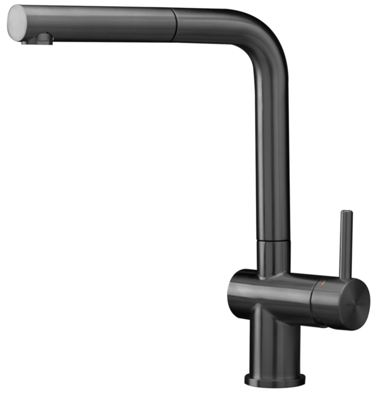Reginox Cedar single lever mixer stainless steel, color gun metal II, pull spout high pressure, R38772