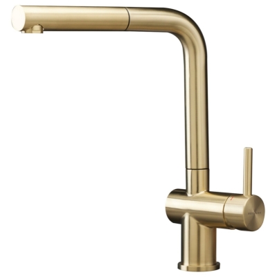 Reginox Cedar ühe hoovaga mikser roostevaba teras, värvus kuld II, tõmbetila kõrgsurve, R38796