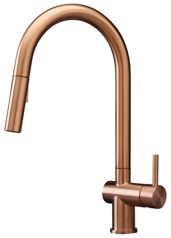 Reginox Flint single lever mixer stainless steel, color copper II, pull spout high pressure, R38826