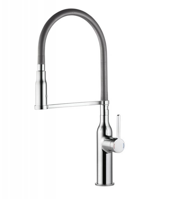 Single piece KWC Sin Highflex, single lever mixer chrome, high pressure hose shower, 5022190