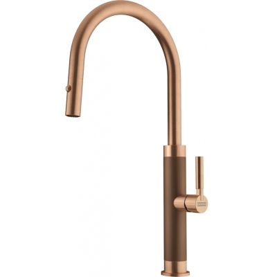 Franke Mythos Masterpiece ühe hoova segisti, kõrgsurve väljatõmmatav dušš, tahke vasest roostevaba teras, 115.0711.557