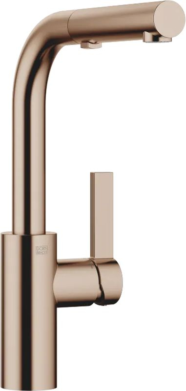 Смеситель Dornbracht Elio Pull-Out, однорычажный, с выдвижным изливом, высокое давление, матовая бронза, 33871790-42