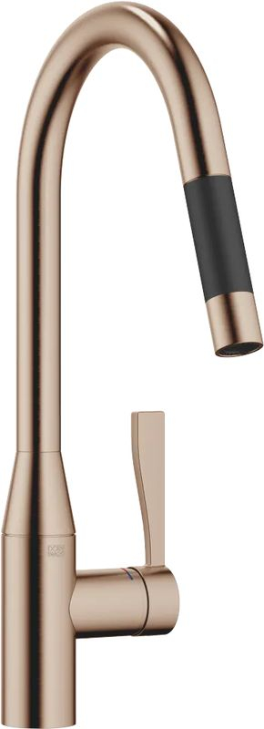 Dornbracht Sync pull-down single lever mixer with shower function, high pressure, brushed bronze, 33870895-42