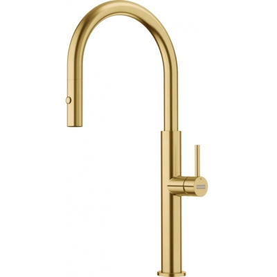 Franke Pescara J ühe hoova segisti, kõrgsurvetõmbetila, tahke roostevaba teras, PVD kuld, 115.0741.697