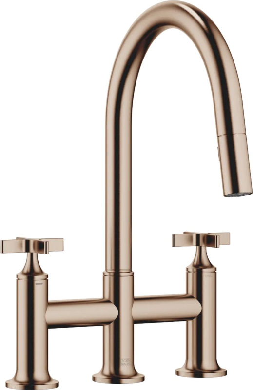 Dornbracht VAIA two-hole bridge mixer for sink/professional shower - brushed bronze, 19875809-42